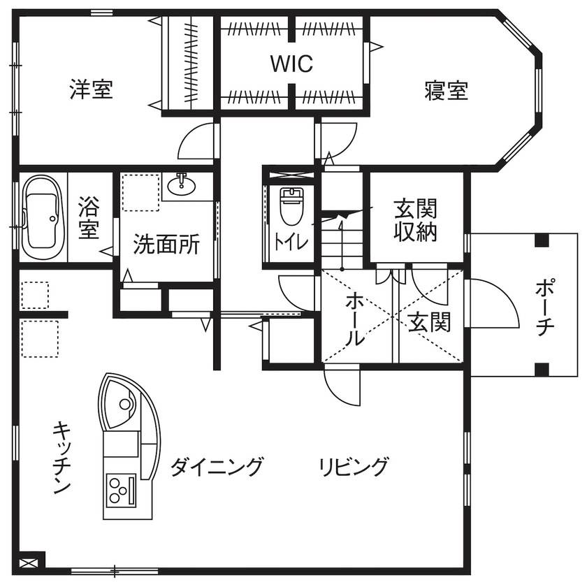 セルコホーム 【40坪台|間取り|音楽スタジオ】クイーン・アン様式の外観がお洒落。各世帯が快適に過ごす二世帯住宅の間取り図（5K以上）１階
