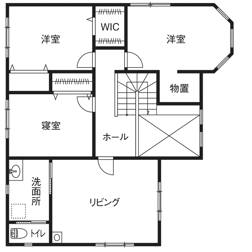 セルコホーム 【40坪台|間取り|音楽スタジオ】クイーン・アン様式の外観がお洒落。各世帯が快適に過ごす二世帯住宅の間取り図（5K以上）２階
