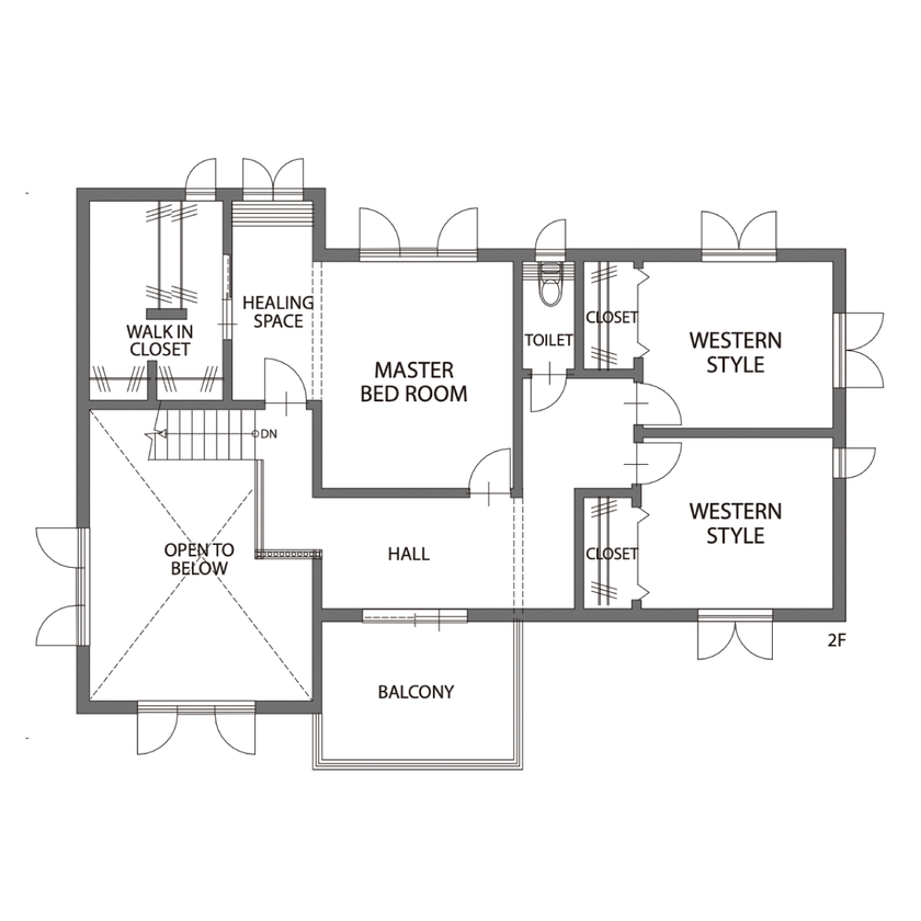 セルコホーム 【50坪台|間取り|吹き抜け】シャンデリアが良く映える、ヨーロピアンテイストの上質な住まいの間取り図（4LDK）2階