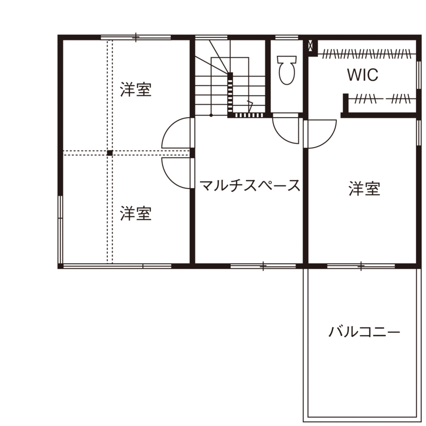 ポウハウス一級建築士事務所（ポラスグループ） 【2150万円/30坪/間取り図有】大工が選ぶ、木にこだわった和モダンの家。熟練職人による技巧も魅力の間取り図（2LDK）2階