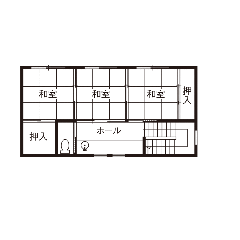 ポウハウス一級建築士事務所（ポラスグループ） 【デザインアワード受賞/和モダン/間取り図有】和の様式美に、現在の感性をプラス。海外ゲストも喜ぶ別邸の間取り図（4LDK）2階