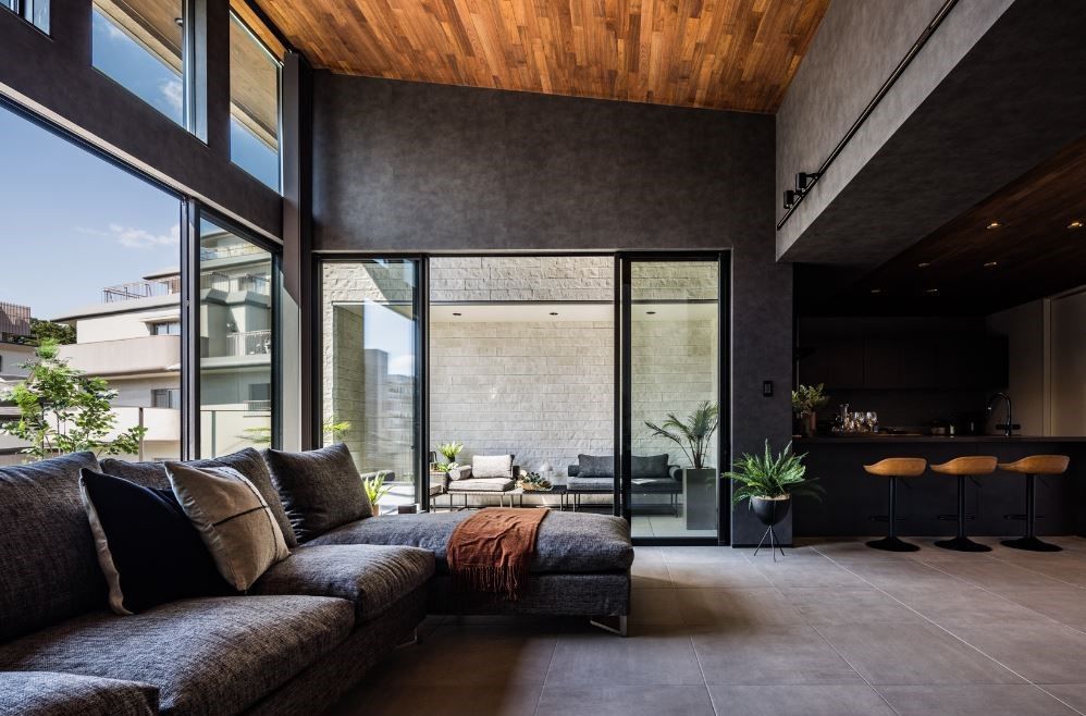 モレスの家 【芦屋市×こだわりデザイン】エタノール暖炉が空間をより引き立てる”アウトサイドリビングのある家”の建築実例画像11