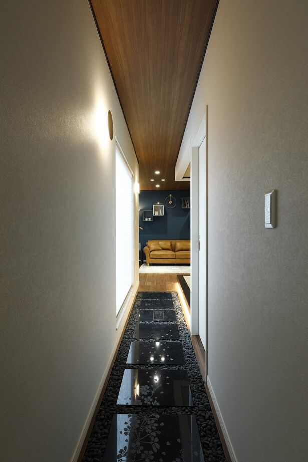 石井工務店 まるで露天風呂のような内風呂がある、コの字型の平屋の住まいの建築実例画像5