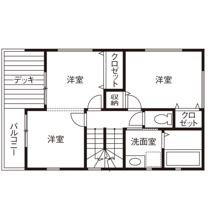 ＭＯＫ　ＨＯＵＳＥ　（ポラスグループ） 【1000万円台/ローコスト/20坪台】どこにいても家族の気配を感じ取れる、理想の間取りを叶えた家の間取り図（4LDK）2階