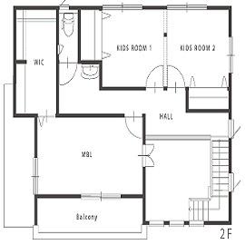 北辰工務店（ポラスグループ） 【1000万円台/30坪台/吹き抜け/収納充実】家事動線に配慮し、家族みんなでリビングに集まれる家の間取り図（4LDK）2階