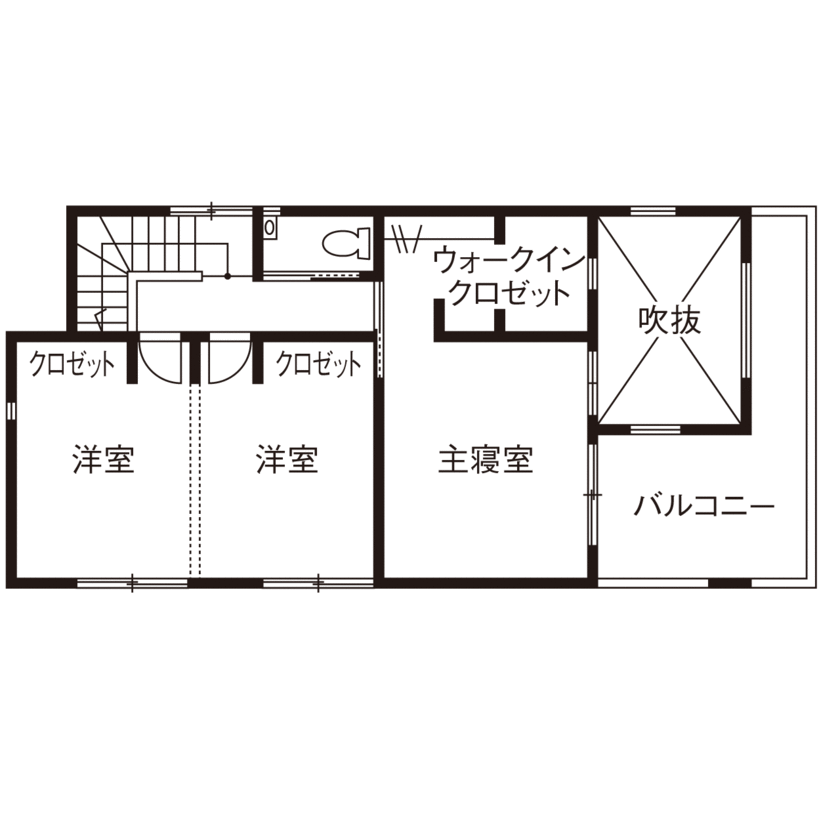 北辰工務店（ポラスグループ） 【1000万円台/30坪台/間取り図有/吹き抜け】ナチュラルテイストで 家事も子育ても楽しめる家の間取り図（3LDK）2階