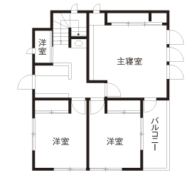 ミサワホーム 家族の絆を育む3階建2世帯住宅　ガレージ上の「蔵」がゆとりを実現の間取り図null３階