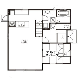 ミサワホーム 子育ても家事も、予想以上の楽しさ。「本当によく考えられた家です」の間取り図null1階