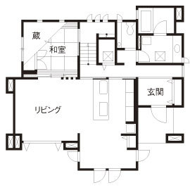 ミサワホーム 収納力たっぷりの「蔵」や開放的な大空間。「心ときめくわが家です」の間取り図null1階/蔵・1.5階