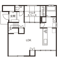 ミサワホーム 自由設計を超える企画住宅と出会う　家族のつながりと住み心地を満喫の間取り図null１階