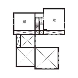 ミサワホーム 室内に陽の光を導く中庭が家族の絆を深める二世帯住宅の間取り図null1.5階