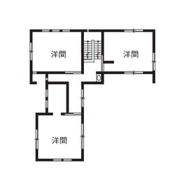 ミサワホーム 室内に陽の光を導く中庭が家族の絆を深める二世帯住宅の間取り図null2階
