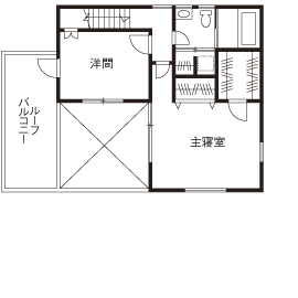 ミサワホーム 光と風を楽しむ中庭のある家　家族のつながりと開放感を実現の間取り図null2階