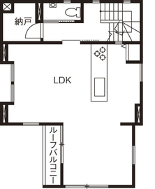 ミサワホーム 20坪の敷地で広く暮らす工夫が満載。ビルトインガレージや大収納空間「蔵」の間取り図null2階