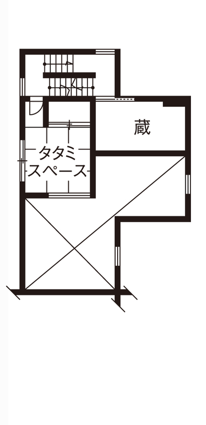 ミサワホーム ４ｍの吹き抜けや中庭を活かして奥に長い敷地に、光あふれる住まいの間取り図null1.5階／2階