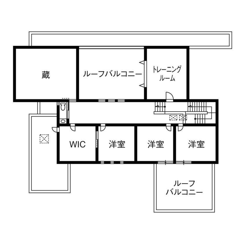 ミサワホーム 美術館のようなファサードが印象的な、多彩な愉しみがある美しい住まいの間取り図（5K以上）2階／2.5階