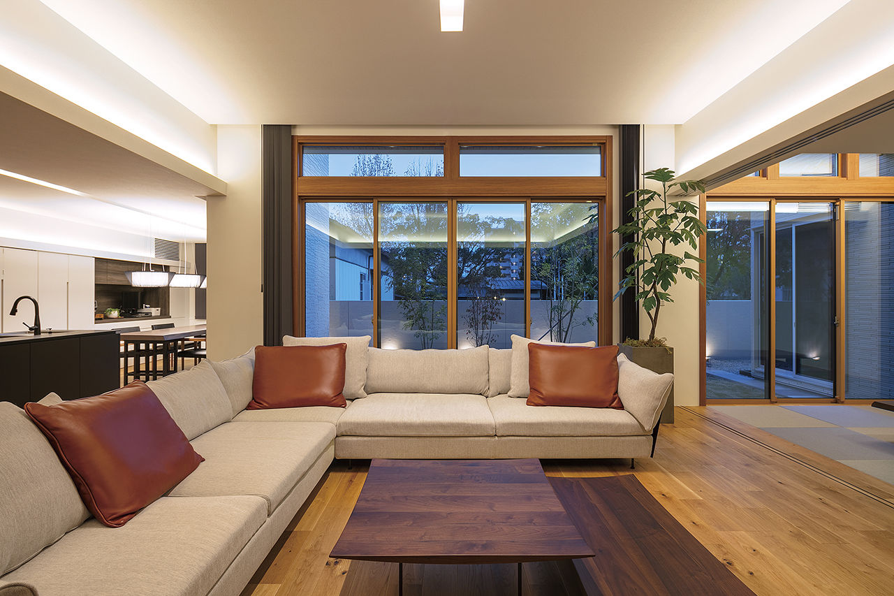 ミサワホーム 美術館のようなファサードが印象的な、多彩な愉しみがある美しい住まいの建築実例画像1