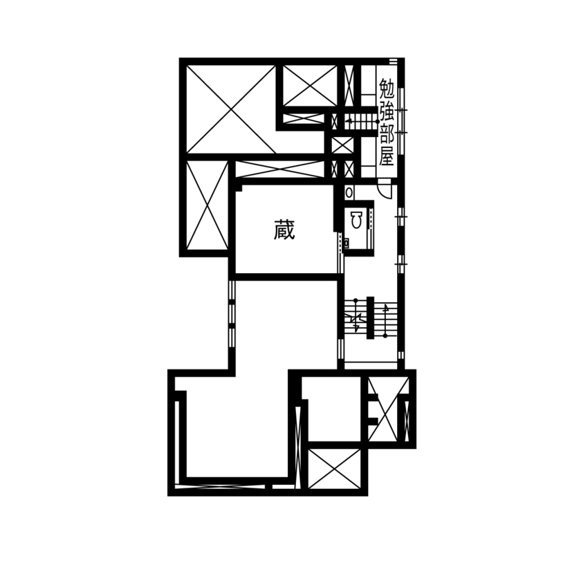 ミサワホーム 開放的な3.5mもの高天井のLDK。子育てを楽しむゆとりの大空間設計の間取り図（5K以上）2階