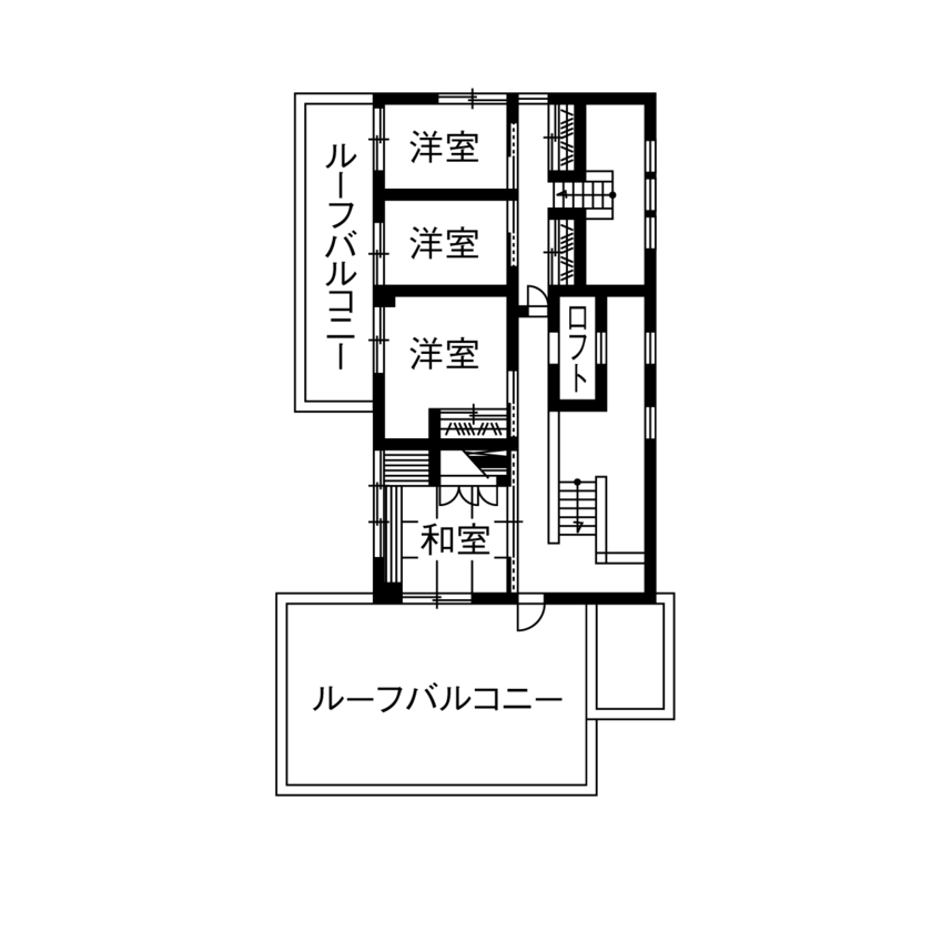 ミサワホーム 開放的な3.5mもの高天井のLDK。子育てを楽しむゆとりの大空間設計の間取り図（5K以上）2.5階