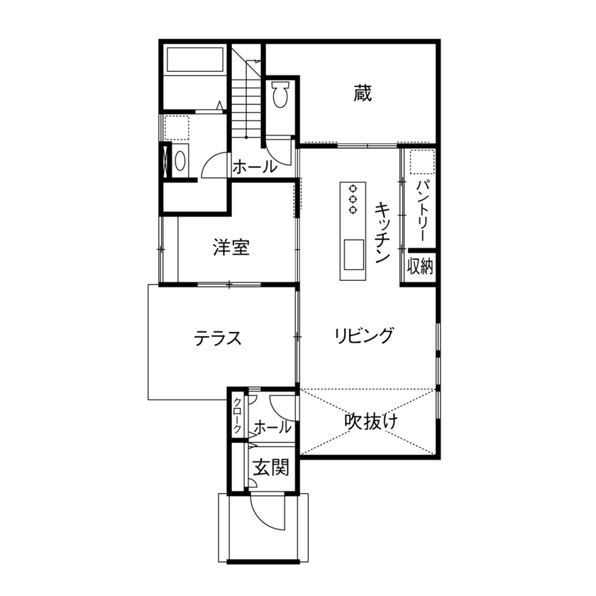 ミサワホーム 3方向の光を招く陽だまりリビング。ふたりで共有する「くつろぎの時間」の間取り図（4LDK）1階