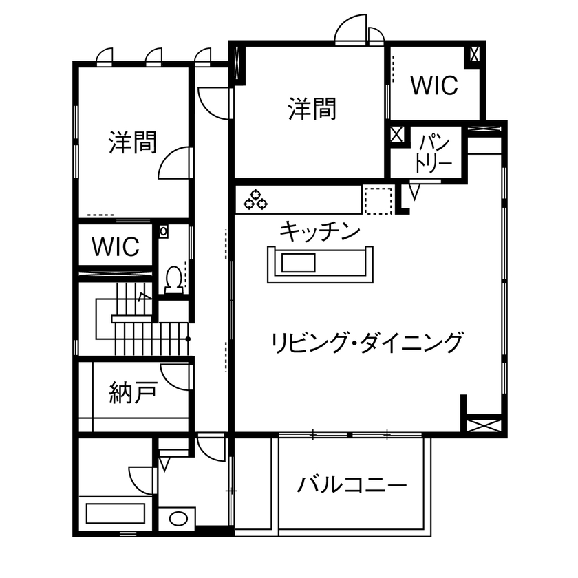 ミサワホーム 【高天井・ビルトインガレージ・趣味を楽しむ】至福の時間を愉しむ、ガレージのある住まいの間取り図（3LDK）2階