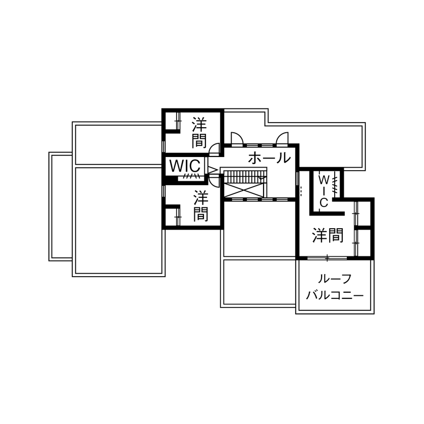 ミサワホーム 【大開口・高天井/シンプルデザイン/高断熱】美しい自然を借景とした、眺めのいい住まいの間取り図（4LDK）2階
