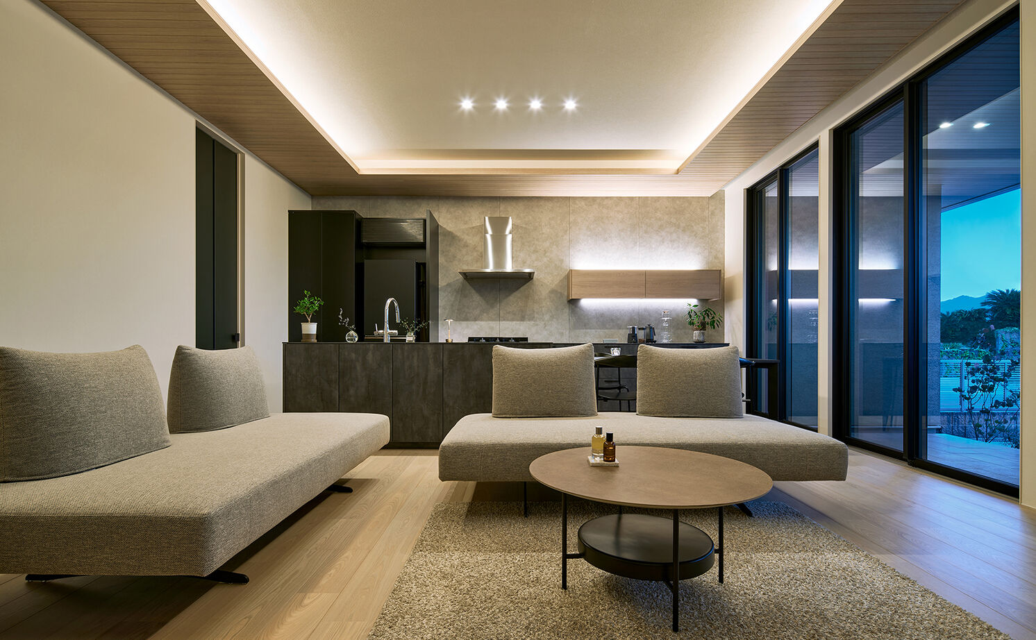 ミサワホーム 【平屋／30坪台／天井高約３m】大きな窓の開放感とプライバシーが両立する暮らしの建築実例画像2