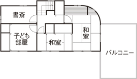 無添加住宅 【宮城/自然素材/インナーガレージ/間取り図有】床壁天井から断熱素材まで自然素材の空気が気持ちいい家の間取り図（4LDK）2階