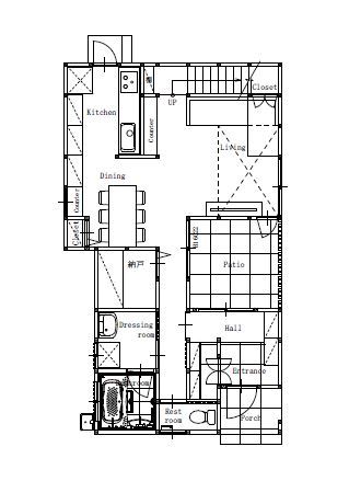 VIVACE / 中谷建設工業 【1500万円～2000万円台】日当たりが悪い立地でも、吹き抜けで光を集める明るいお家の間取り図（3LDK）1階