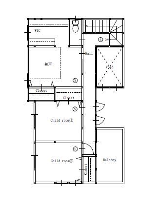 VIVACE / 中谷建設工業 【1500万円～2000万円台】日当たりが悪い立地でも、吹き抜けで光を集める明るいお家の間取り図（3LDK）2階