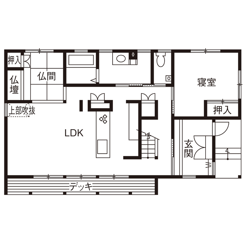 hoku archidesign 【間取図有｜3500～3999万円｜4LDK｜建築家と建てる】手塗りの左官仕上げがかっこいい二世帯住宅の間取り図（4LDK）1階