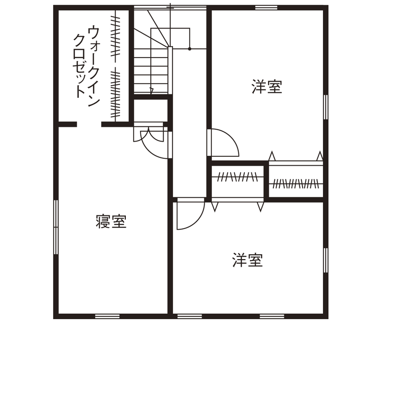 アクロスホーム 【1000万円台｜28坪｜間取り有】塗り壁外壁、木製キッチン…欲しかった「かわいい」が全部詰まった家の間取り図（3LDK）２階