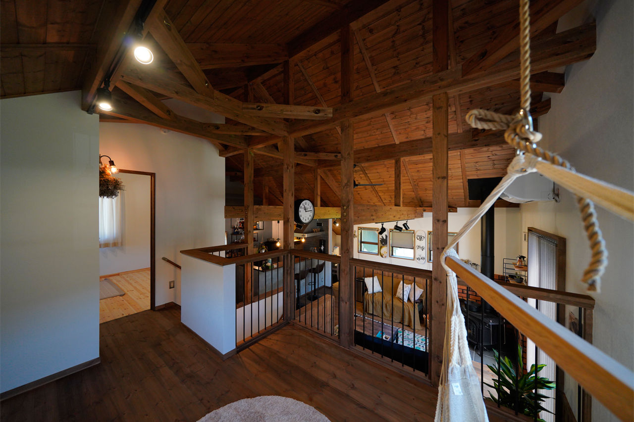 アクロスホーム 【BinO/スキップフロア/2000万円台/間取り有/ガレージ/薪ストーブ】 毎日がワクワクするって理想じゃない？の建築実例画像9