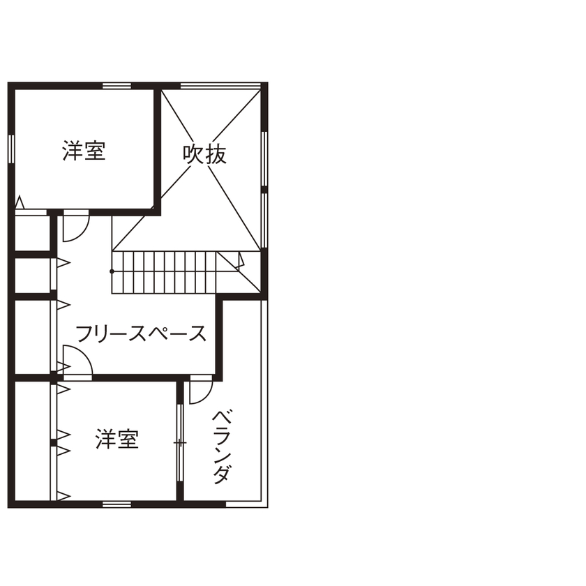 アクロスホーム 【ゼロキューブ/長野県/2000万円台/間取り有】人気ファッションブランドとコラボ「家族時間が増えました」の間取り図（3LDK＋フリースペース）２階