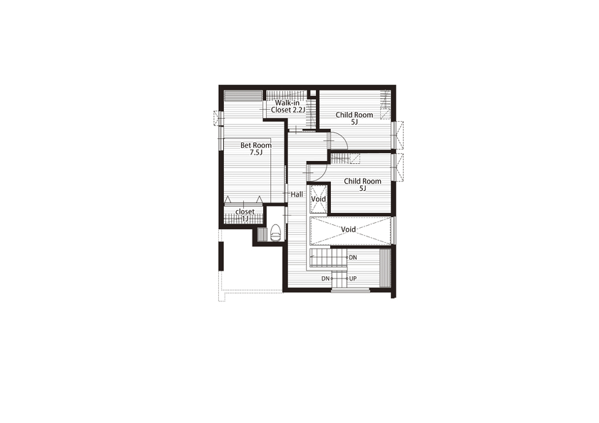 STV興発 【札幌/3LDK/収納充実 /吹き抜け/開放感】広がりと温もりを感じる住まいの間取り図（3LDK）2階
