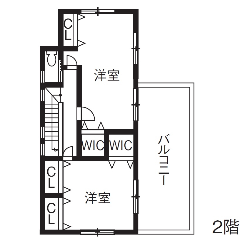 東創プランニングサービス 【2000万円】【間取り有】長年住み継いだような雰囲気の古民家スタイルのガレージハウスの間取り図（3LDK）２階