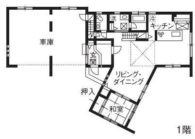 東創プランニングサービス 【間取り有/インナーガレージ】「車が主役のガレージハウスが建てたい！」そんな夢を土地探しからサポートの間取り図（4LDK）1階