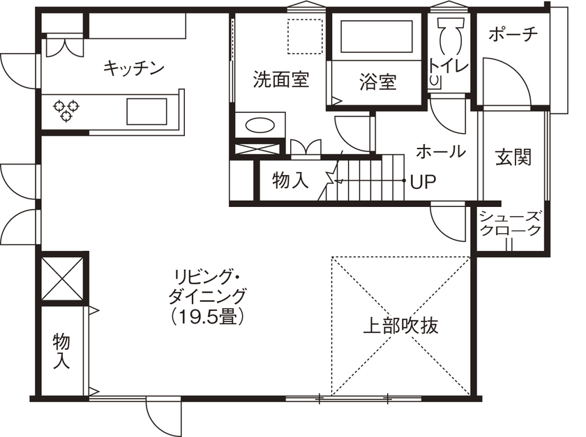 ホーム企画センター 【2000万円～2500万円】自分らしく、愉しく、心地よく　こだわりとセンスが光る仕上がりの間取り図（3LDK）１階