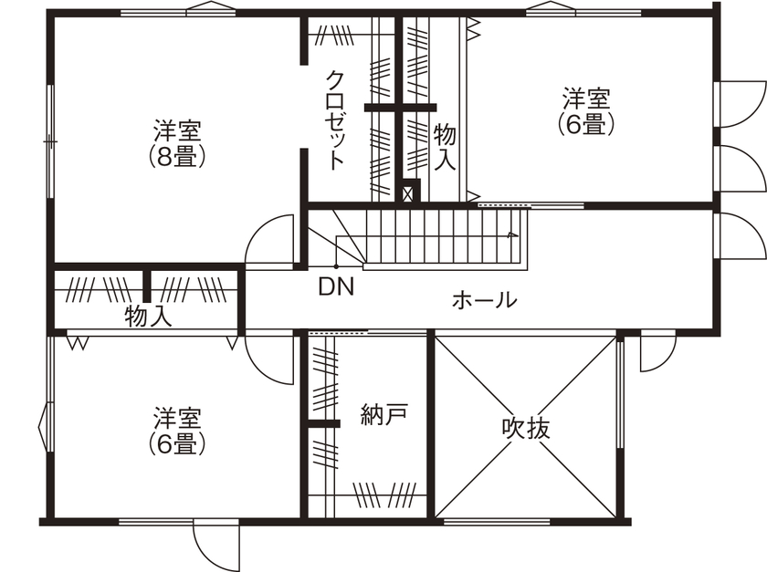 ホーム企画センター 【2000万円～2500万円】自分らしく、愉しく、心地よく　こだわりとセンスが光る仕上がりの間取り図（3LDK）２階