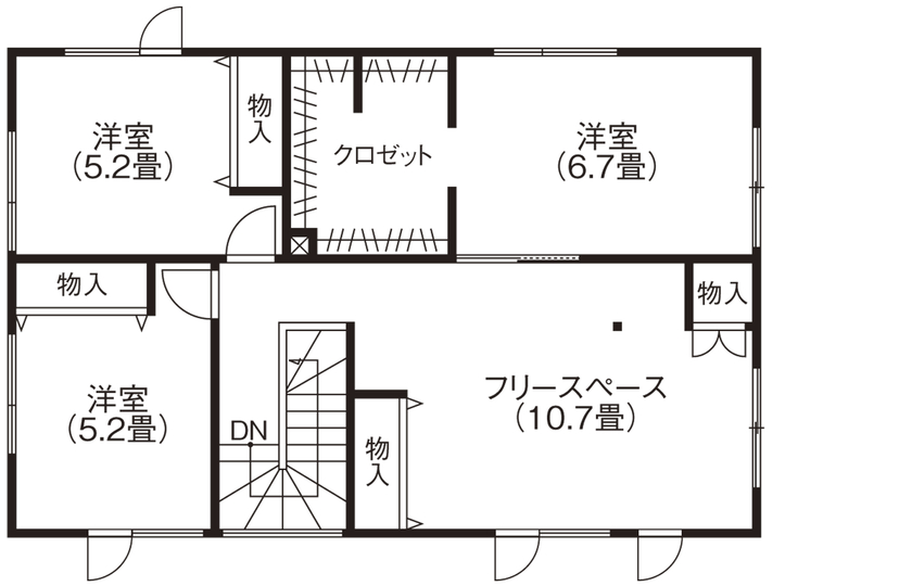 ホーム企画センター 【2500万円～3000万円】じっくりと創り上げた快適新居　こだわりを叶え納得の仕上がりの間取り図（4LDK）２階