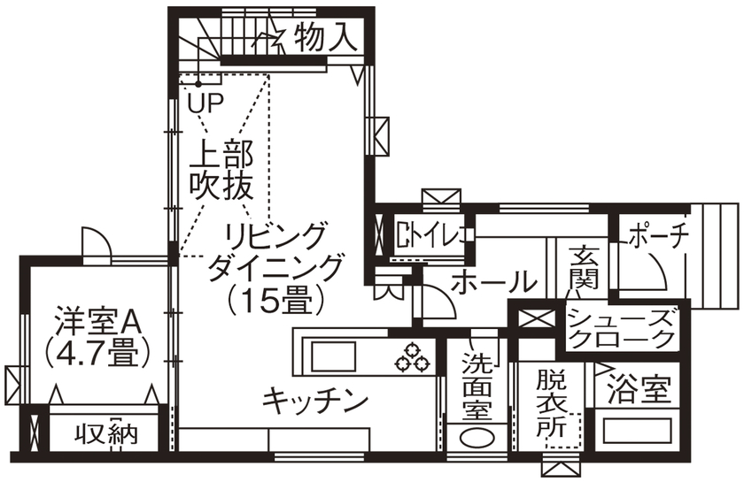 ホーム企画センター 【2000万円～2500万円】健やかな毎日を叶えた快適新居　こだわりとセンスが随所に光るの間取り図（3LDK）１階