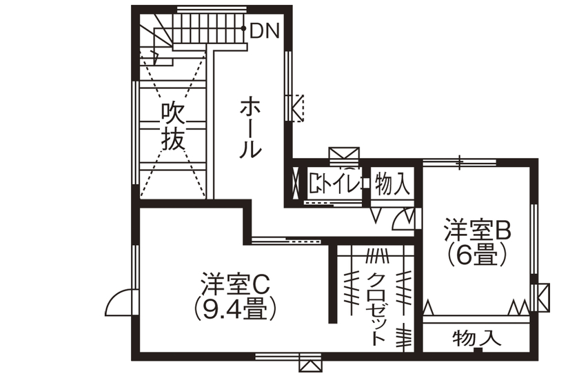 ホーム企画センター 【2000万円～2500万円】健やかな毎日を叶えた快適新居　こだわりとセンスが随所に光るの間取り図（3LDK）２階