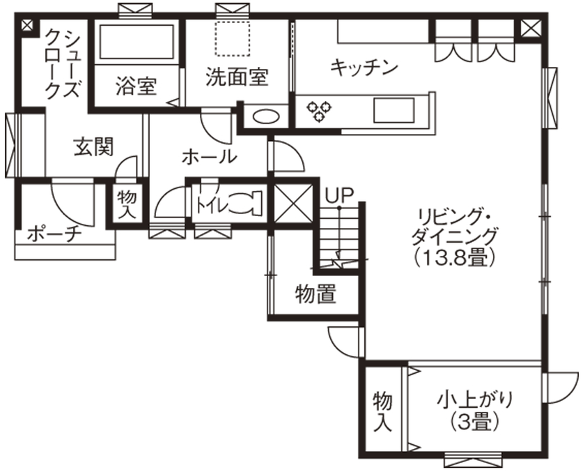 ホーム企画センター 【2000万円～2500万円】理想の場所で叶えたマイホーム「早く帰りたい」と思う心地よさの間取り図（4LDK）１階