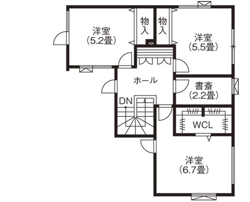 ホーム企画センター 【2000万円～2500万円】理想の場所で叶えたマイホーム「早く帰りたい」と思う心地よさの間取り図（4LDK）２階