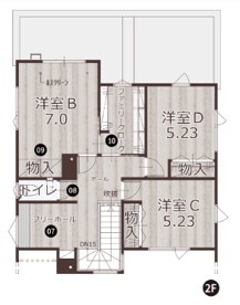 ホーム企画センター 【札幌市】スタイリッシュな都心生活を実現した、理想の住まいの間取り図（4LDK）2階