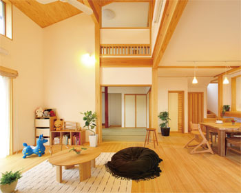 Toiro　四季の住まい 親子で奏でる音楽と笑い声が 心地良く響く県産無垢の家の建築実例画像1