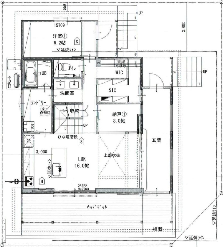 KEN建築工房 【大阪狭山市/猫と暮らすおうち】帰宅するたび心が丸くなる 猫と緑と暮らす家の間取り図（5K以上）1階