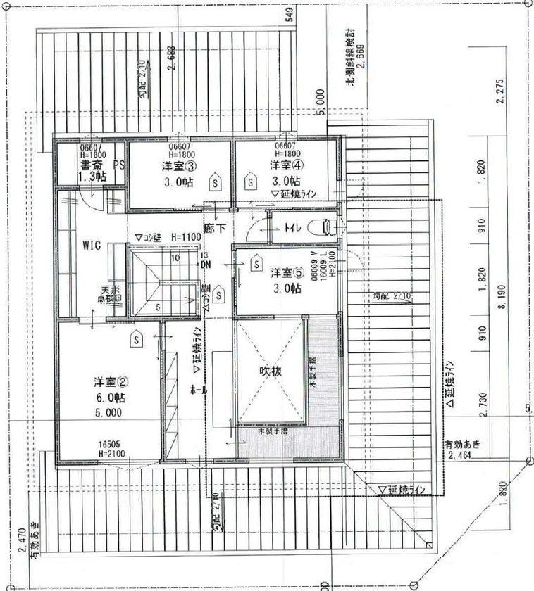 KEN建築工房 【大阪狭山市/猫と暮らすおうち】帰宅するたび心が丸くなる 猫と緑と暮らす家の間取り図（5K以上）2階