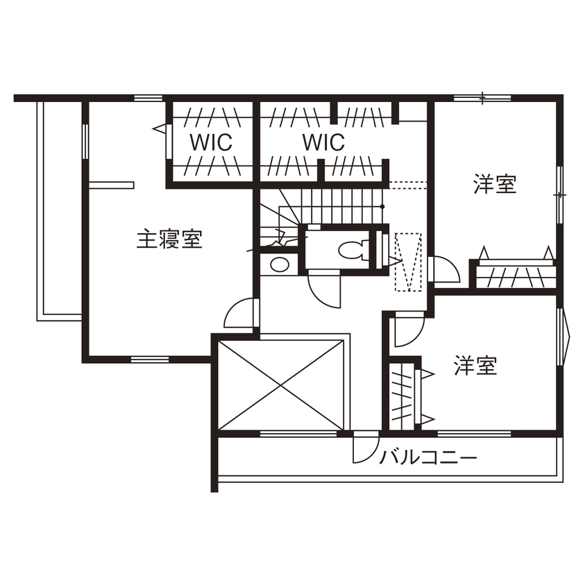 クレバリーホーム立川店／デザイノ 【2500万円～2999万円／吹抜け／間取図有】明るく開放的なLDK。HEAT20のG2レベルの高い断熱性で年中快適の間取り図（4LDK＋小屋裏収納）2階