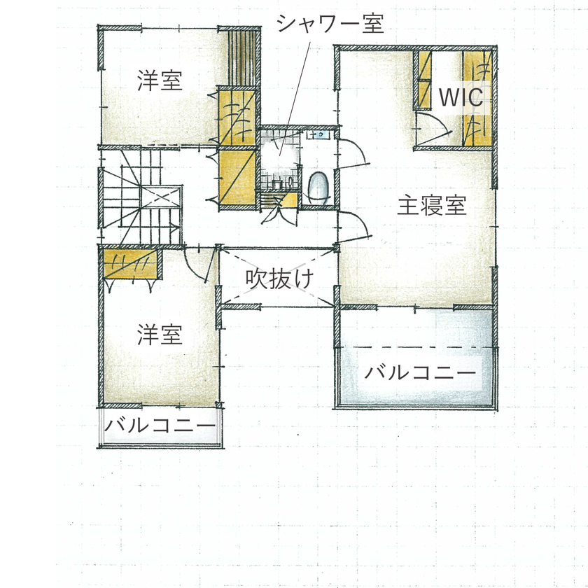 AREX/アーレックス 【2000万円台/絶景xリゾートハウス/30坪台/間取り図】家のどこにいても壮大な眺望を望めるデザイナーズ住宅の間取り図（4LDK）2階